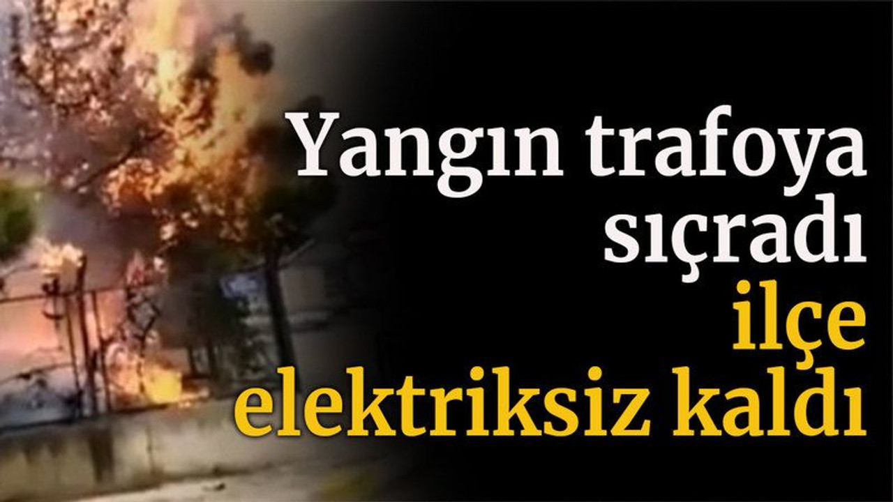 Yangın trafoya sıçradı, ilçe elektriksiz kaldı